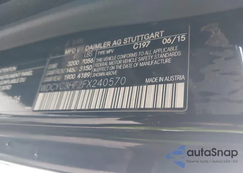 2015 Mercedes-Benz G 550 4Matic z USA, uszkodzony, nr VIN WDCYC3HF2FX240570